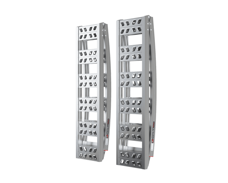 Yutrax Folding Loading Ramps | Arched | 90 in x 12 in | 1,500 lb Capacity | Embossed Rung | Pair
