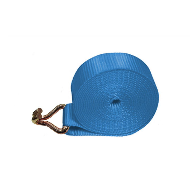 Cargo Equipment Corp 2 in Replacement Adjustable Strap End with Wire Hook | 25 ft | Blue