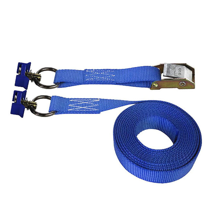 Cargo Equipment Corp 1 in Cam Buckle Strap with L-Track Single Studs | 400 lb WLL | 6 ft | Blue