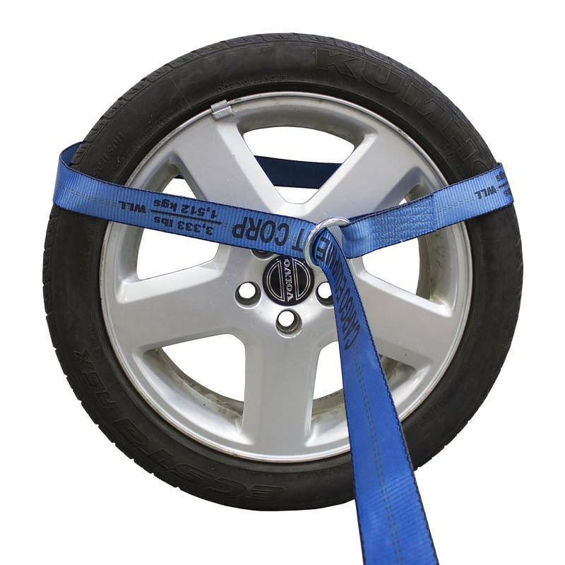 Cargo Equipment Corp 2 in Lasso Strap with Round Ring | 3,333 lb WLL | 6 ft | Blue