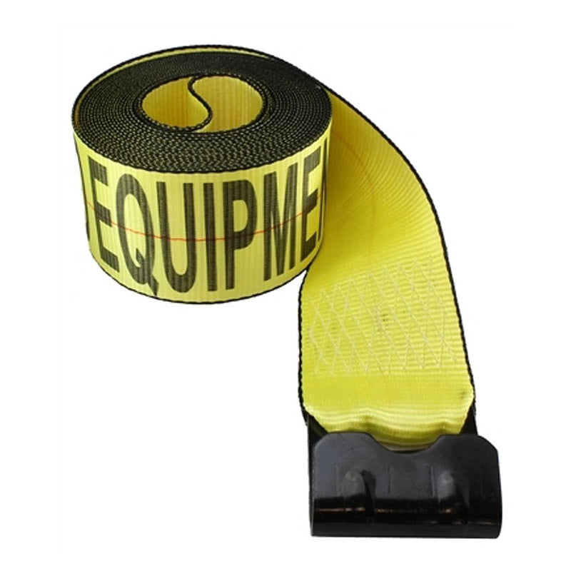 Cargo Equipment Corp 3 in Winch Strap with Flat Hook | 5,400 lb WLL | 12 ft | Yellow